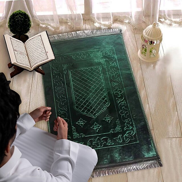  tappeto da preghiera musulmano spesso, islamico, morbido velluto mat ramadan eid regalo, per donne uomo bambini meditazione turco africano, morbido lusso ottimo per ginocchia e fronte