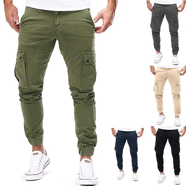  Men's Hiking Cargo Pants   Outdoor Lightweight Trousers for Fishing  Climbing & Beach  ArmyGreen Black