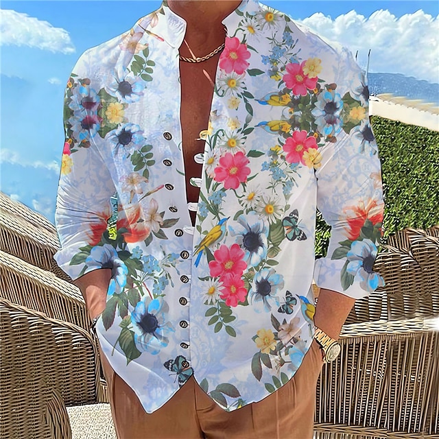  Men's Floral Graphic Shirt Casual Comfort
