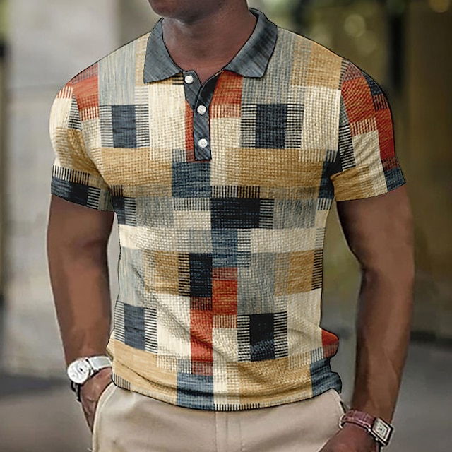  Men's Outdoor Short Sleeve Graphic Polo Shirt