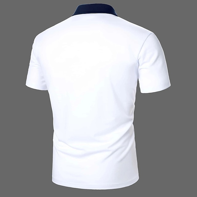  Men's Casual Classic Color Block Polo Shirt