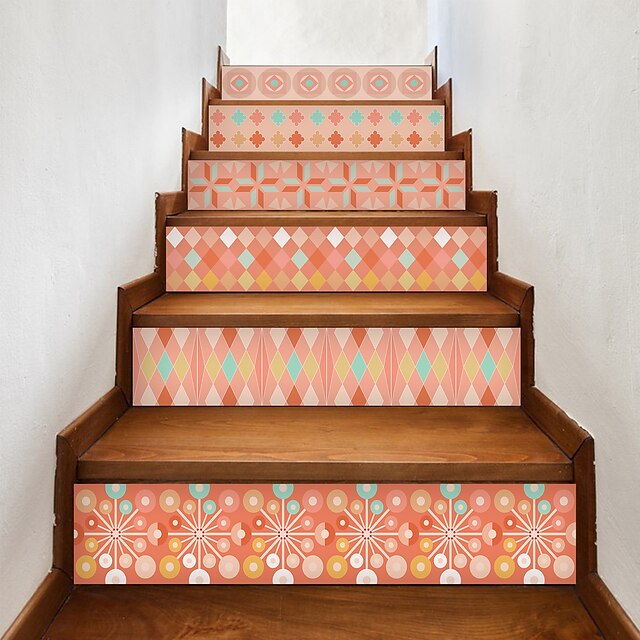  Abstrakt / Geometrisch Wand-Sticker Wohnzimmer / Treppe, Abziehbar PVC Haus Dekoration Wandtattoo 6St