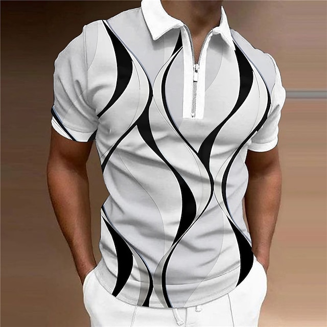  Men's Casual Polo Golf Shirt with Graphic Prints