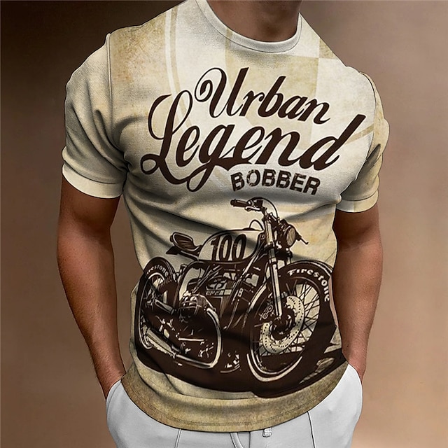  Herren T Shirt Rundhalsausschnitt Graphic Motorräder Bekleidung 3D-Druck Outdoor Täglich Bedruckt Kurzarm Modisch Designer Vintage