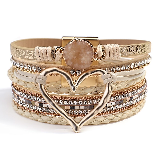  Personalized Leather Heart Bracelet for Women
