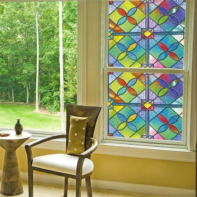  100x45cm pvc frostet statisk klæbende farvet glas film vindue privat klistermærke hjem badeværelse dekoration