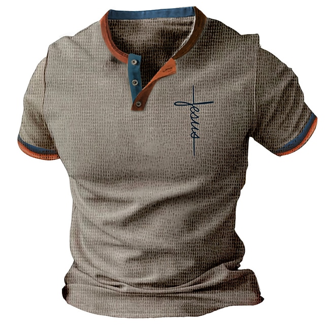 Camicie Cristiane Uomo Oversize – Gesù Fede Croce Grafica, Manica Corta, Regalo Religioso