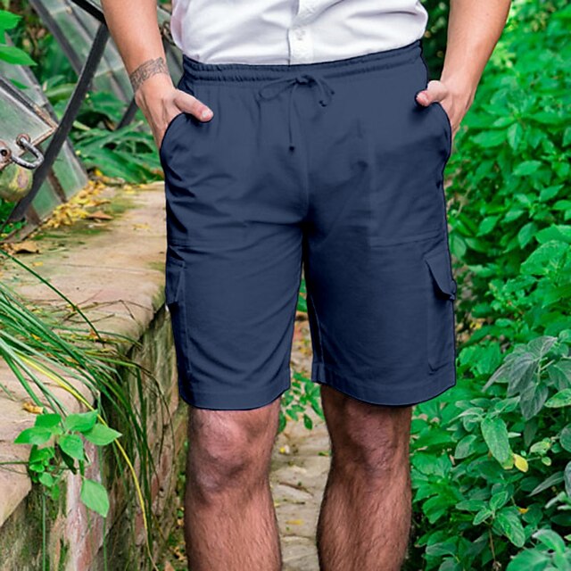  Men's Casual Linen Cotton Blend Summer Shorts