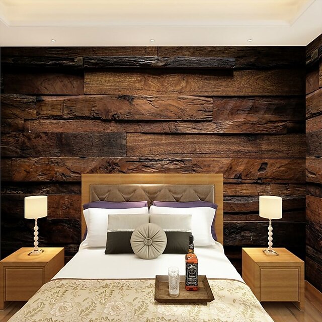  Mural Wallpaper Wall Sticker Covering Print Adhesive Required Faux Wood Plank Canvas Home Décor