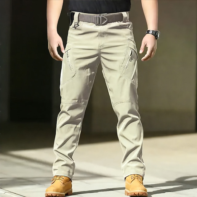  Herre Cargo-bukser Bukser Vanlig Multi lomme Påførelig udendørs Afslappet Daglig Mode Klassisk Sort militærgrøn