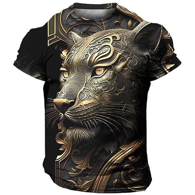  Vintage Men's 3D Graphic Animal Tee Shirt