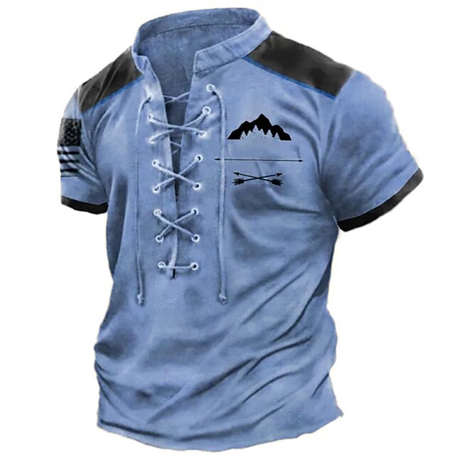  camisa gráfica masculina camiseta bandeira nacional gola roupas vestuário impressão 3D esportes diários manga curta rendas designer de moda mapa vintage casual algodão roxo