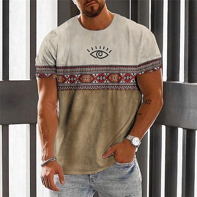  el ojo de horus camisa gráfica para hombre camiseta bloque de color tribal cuello redondo ropa impresión 3d al aire libre diario manga corta diseñador de moda étnico casual verde algodón
