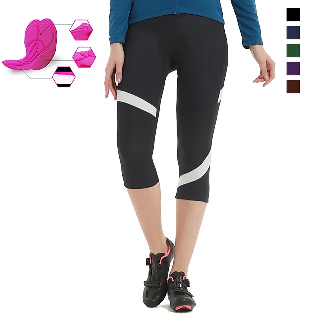  Women's Bike 3 4 Tights  Patchwork 3D Pad  Quick Dry