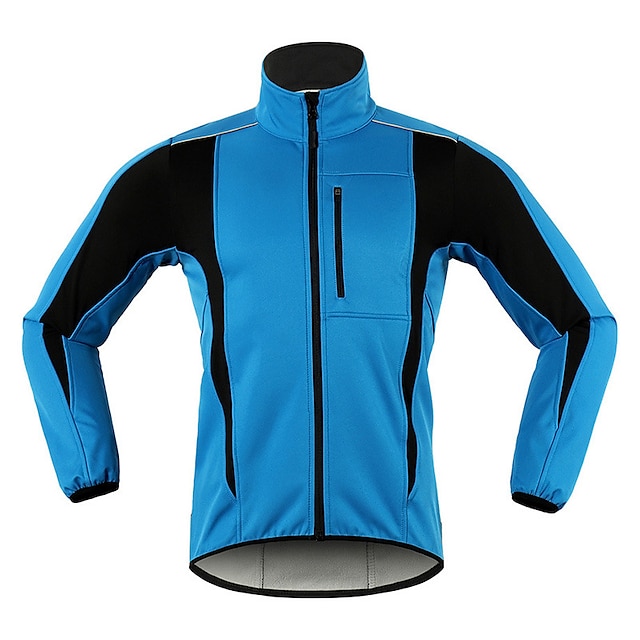  Arsuxeo Men's Cycling Jacket Fleece Jacket Thermal Warm Windproof Fleece Lining Breathable Winter Bike Mountain Bike MTB Road Bike Cycling City Bike Cycling Jacket Windbreaker Orange Red Blue Bike