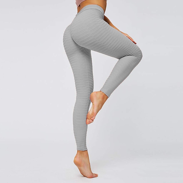  Women's Yoga Pants Tummy Control Butt Lift Yoga Fitness Gym Workout High Waist Leggings Bottoms Black Rosy Pink Dark Navy Spandex Sports Activewear Skinny High Elasticity