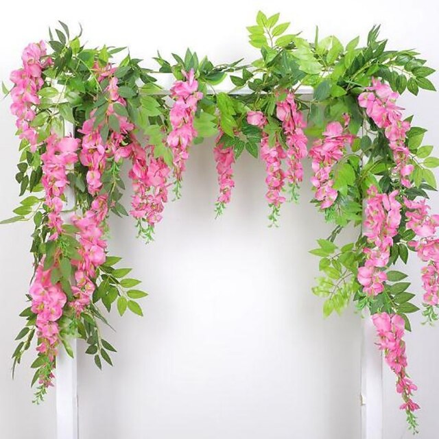  Künstliche Pflanzen Stoff Weinrebe Hochzeit Wand-Blumen 1 Weinrebe