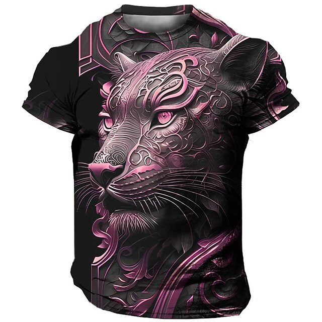  Vintage Men's 3D Graphic Animal Tee Shirt