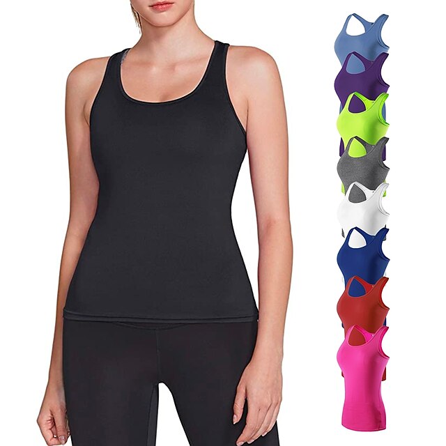  Women's Racerback Compression Tank Top for Gym Running