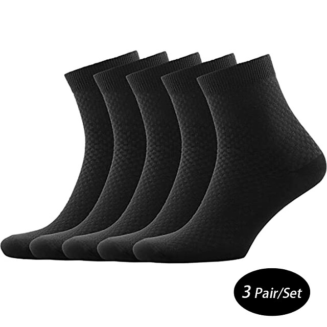  Men's Basic Breathable Crew Socks Set of