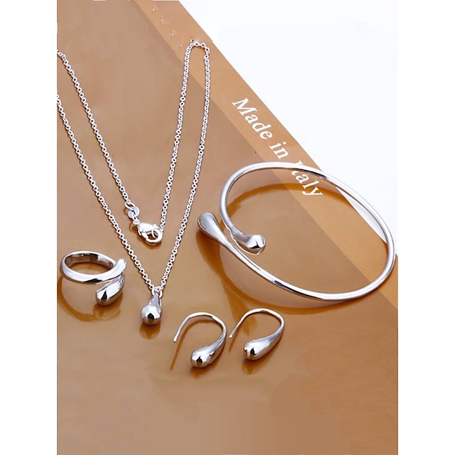  Chic & Modern Women's Silver Geometry Jewelry Set