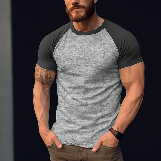  Men's Basic Raglan Sleeve T Shirt
