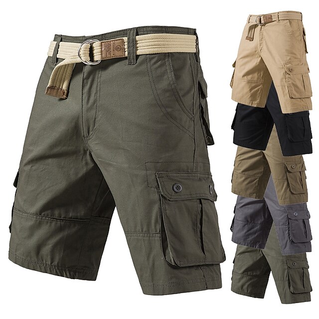 Men's Multi Pocket Cotton Cargo Hiking Shorts
