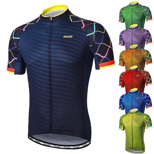  Arsuxeo Men's Gradient Cycling Jersey Polyester