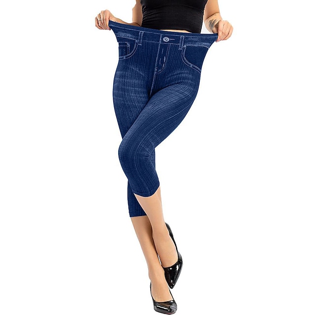  Women's High-Waist Elastic Skinny Bell-Bottom Jeans