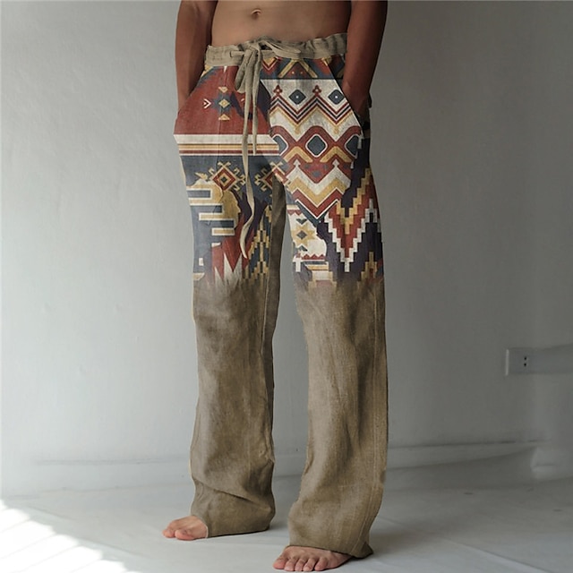  Men's Hawaiian 3D Print Geometric Summer Trousers