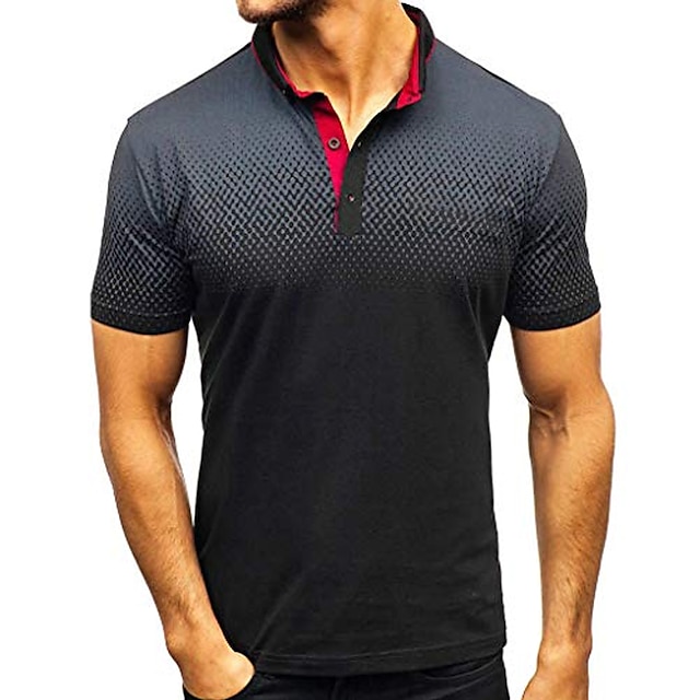  Men's Golf Shirt Tennis Shirt Collar Graphic Navy White Black Gray Red Short Sleeve Daily Club Tops Fashion Streetwear Casual