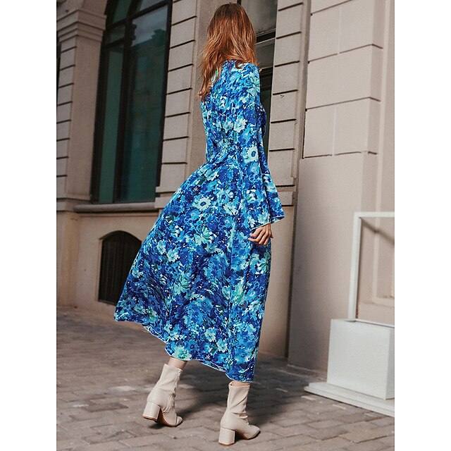 Umitay Midi Dress Women's Long Dress Maxi Dress Casual Dress Swing Dress A  Line Dress Floral Fashion Streetwear Outdoor Daily Date Print Sleeveless V  Neck Dress 