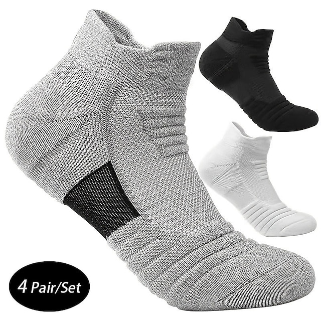  Unisex Athletic Cotton Socks for Active Sports 4 Pairs