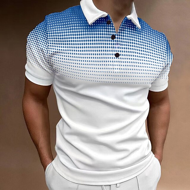  Men's Casual Sport Polo Golf Shirt in Gradient Colors