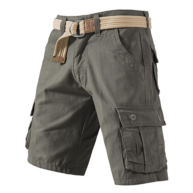  Men's Multi Pocket Cotton Cargo Hiking Shorts