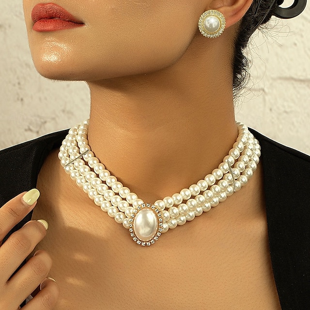  Imitation Pearl Alloy Bridal Jewelry Set