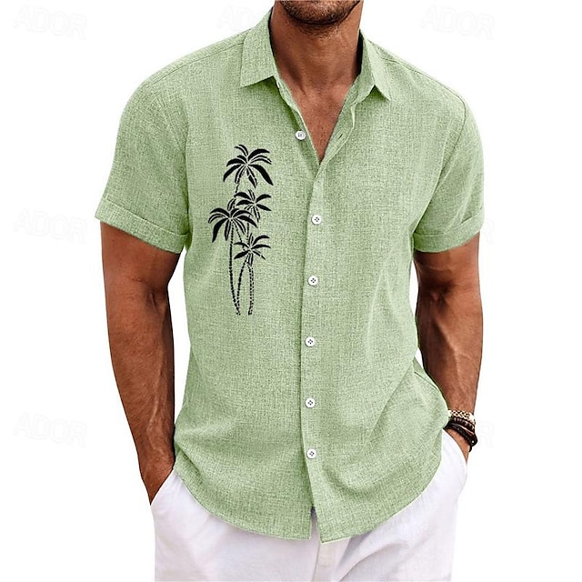  B H I L R Men's Graphic Striped Hawaiian Shirt
