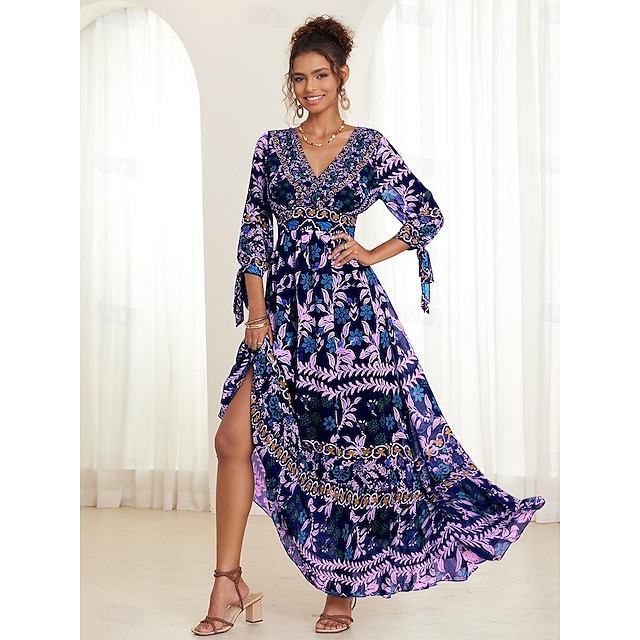 Abito Midi In Lino Da Donna, Abito A Ruota Anni '50 Con Bottoni, Taglie Forti - Italia - Foto 6