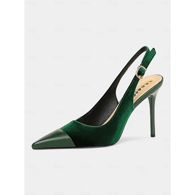  Chic Pointed Toe Stiletto Slingback Heels