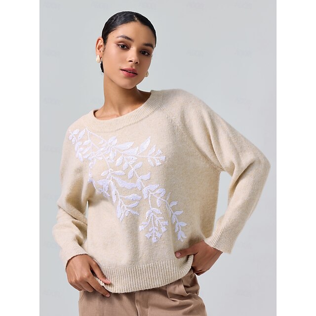 【送料&関税込】Off-White Embroidered Wool Blend Oversize Sw ZW COLLECTION WOOL BLEND TOP - Ecru | ZARA United States
