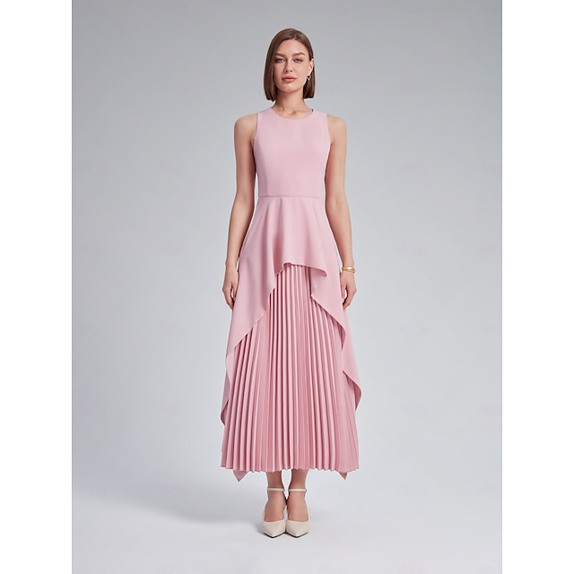  Pleated Ruffle Midi Skirt