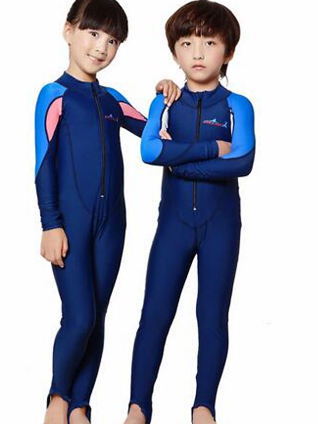  Dive&Sail Boys' Girls' Rash Guard Dive Skin Suit Diving Suit SPF50 UV Sun Protection Breathable Front Zip Full Body - Patchwork Swimming Diving Surfing Snorkeling / Quick Dry / Ultraviolet Resistant
