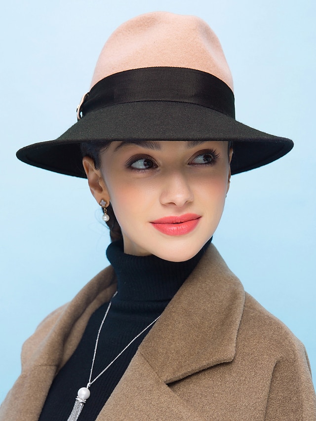  Women's Casual Casual Daily Outdoor Bucket Hat Color Block Camel Hat Breathable Comfortable / Winter / Spring / Vintage