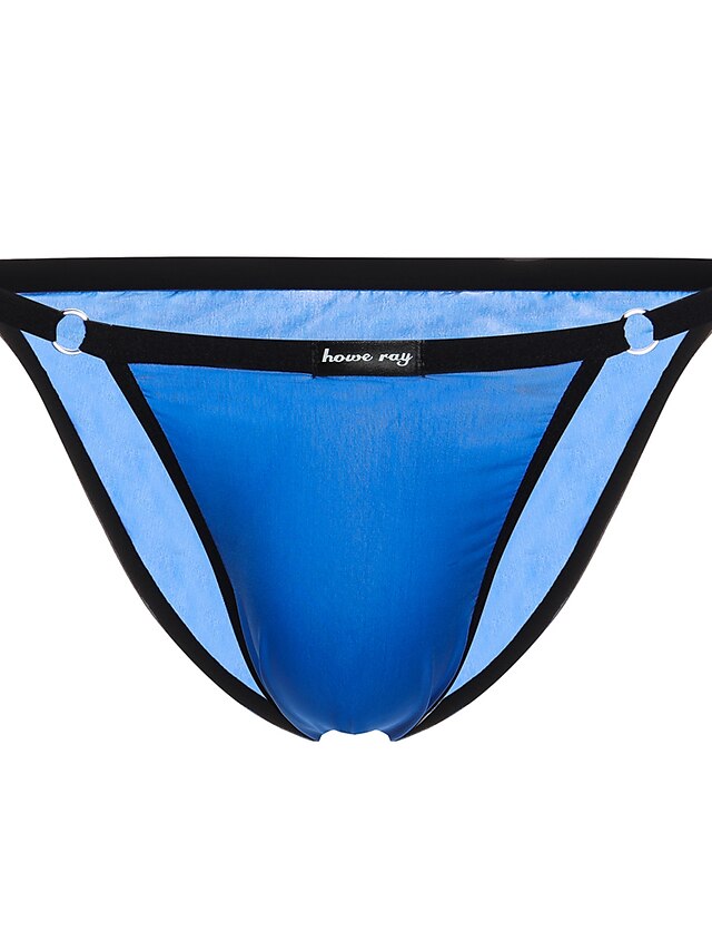  Hombre Normal Básico Un Color Slip / Ropa interior de tanga Alta elasticidad Baja cintura Bleu Ciel Tamaño Único / Discoteca