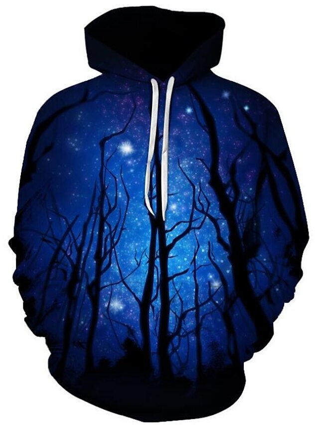  Men's Cartoon 3D Hoodie Print Daily Going out Active Exaggerated Hoodies Sweatshirts  Black