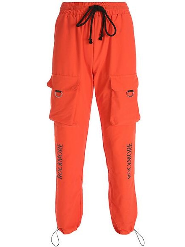  Men's Daily Slim Chinos / Sweatpants Pants - Solid Colored Orange S M L