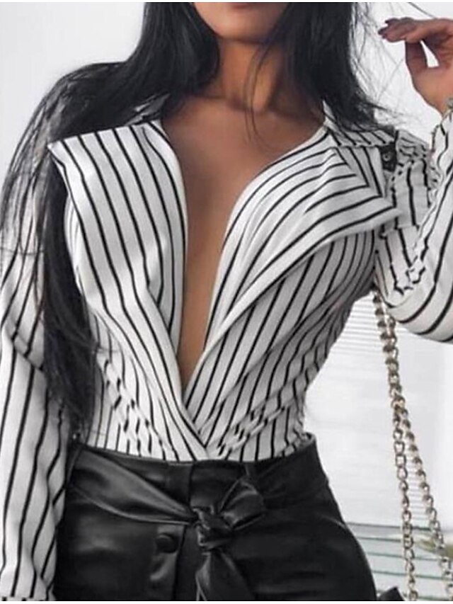 2020 Hot Sale Blouses Women's Slim Blouse - Solid Colored Shirt Collar White M Blusas Mujer Chemise Femme