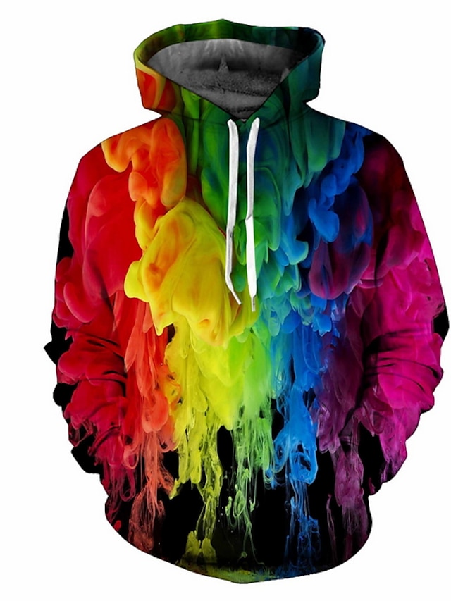  Unisex Men's Rainbow 3D Print Hoodie Sweatshirt