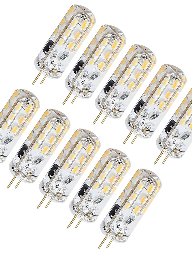  10stk 1.5 W LED-lamper med G-sokkel 130 lm G4 T 24 LED perler SMD 3014 Smuk Varm hvit Kjølig hvit 12 V