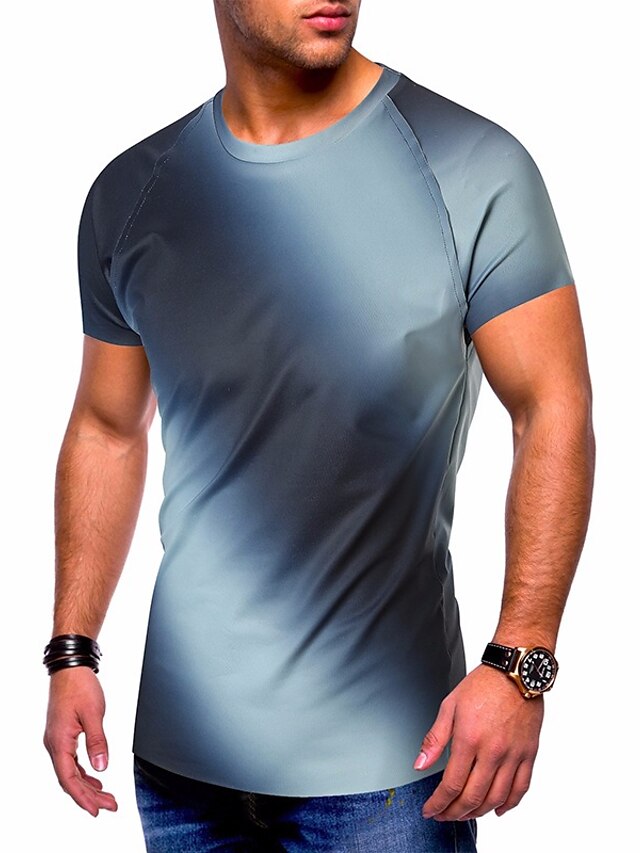  Tee-shirt Homme, Bloc de Couleur Col Arrondi Noir